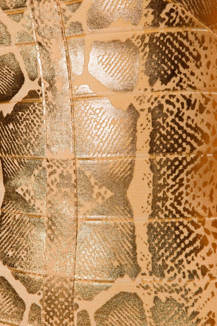 Vestido Bandaje Serpiente  Dorado