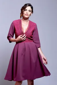 vestido de fiesta midi de vuelo marsala