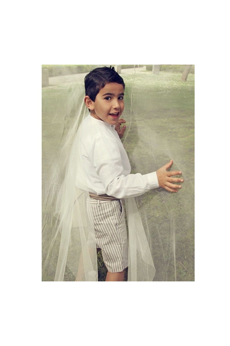 Conjunto dos piezas niño de Rayas Beige