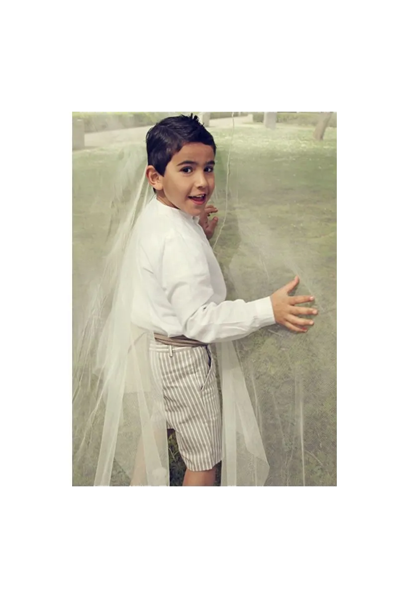 Conjunto dos piezas niño de Rayas Beige