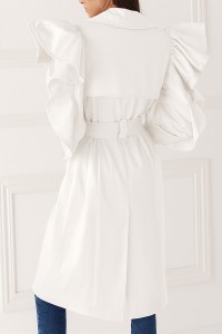 gabardina con volantes larga negro