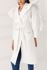 gabardina con volantes larga negro