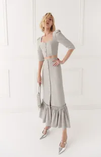 top joya gris plata manga francesa
