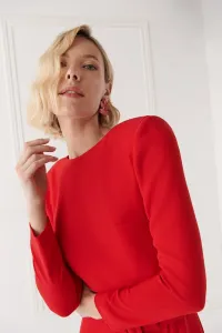 Top corto crepe rojo para invitada boda