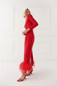 Top corto crepe rojo para invitada boda