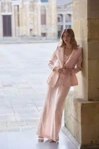 Pantalón Palazzo tweed rosa