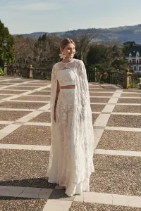 Top corto gasa bordada blanca flores para novias, mama comunion