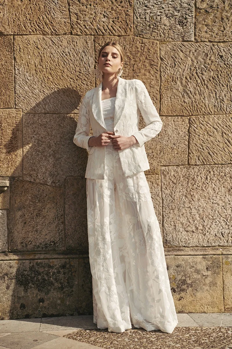 falda pantalon gasa bordad blanco novia civil mama de comunion