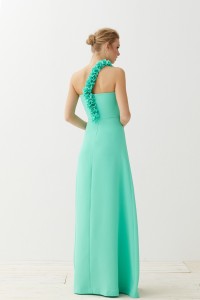 Vestido largo aguamarina escote corazón Alexis