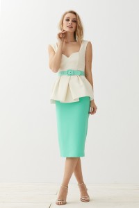 Conjunto falda lápiz y top Peplum kathy