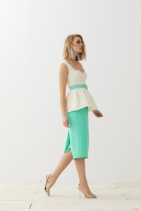 Conjunto falda lápiz y top Peplum kathy
