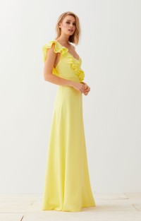 Vestido Largo Amarillo con Volantes Sophie