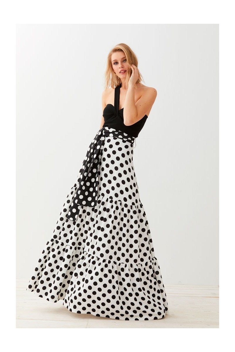 Falda Larga de Lunares con Lazada Maia