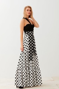 Falda Larga de Lunares con Lazada Maia