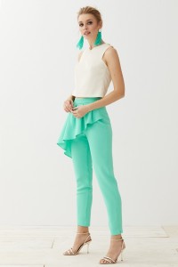 pantalon pitillo aguamarina peplum dione