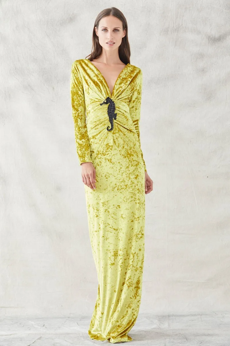 Vestido largo de terciopelo