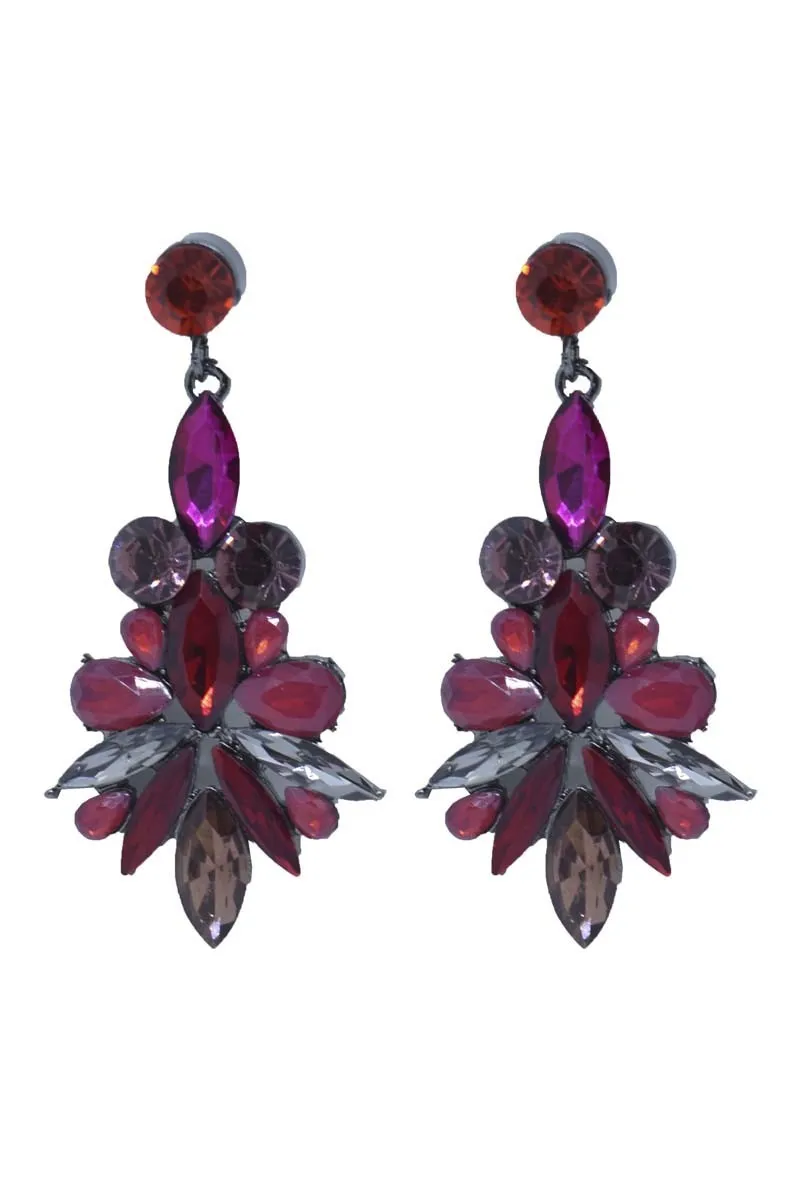 Pendientes Piedras Tonos Rosas