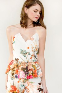 mono largo pitillo crepe saten estampado flores