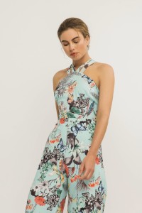 mono largo estampado maripollas cuello halter