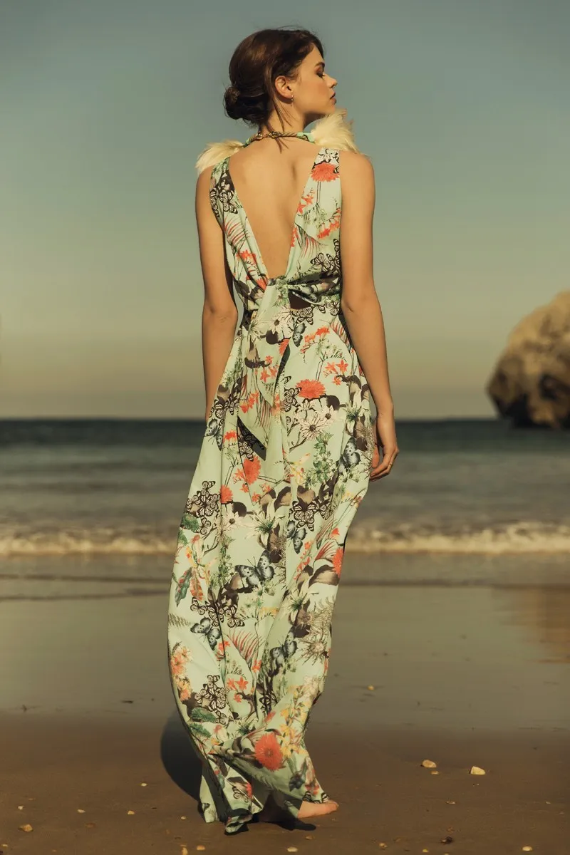 Vestido Estampado Lazada Espalda