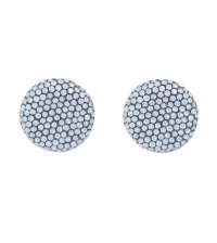 pendientes boton blanco brillante