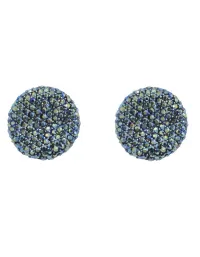 pendientes boton verdes brillantes