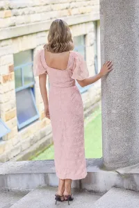 conjunto Falda tul bordado flores rosa para invitada primavera