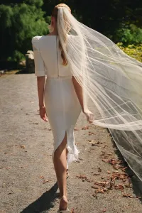 Falda midi blanca de plumas Corolla