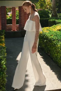 mono blanco de novia con cuerpo plumetti