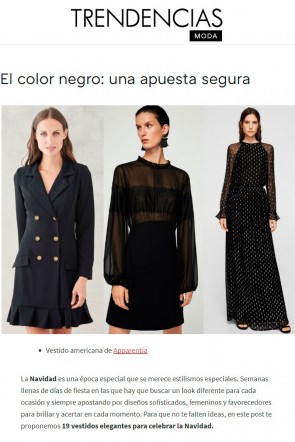 vestido esmoquin negro evelyn de apparentia para navidad revista trendencias