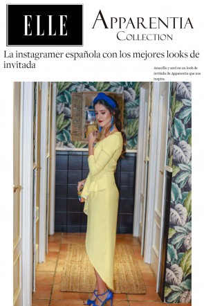 revista elle destaca a la instagrammer invitada perfecta con vestido midi con peplum adrienne de Apparentia