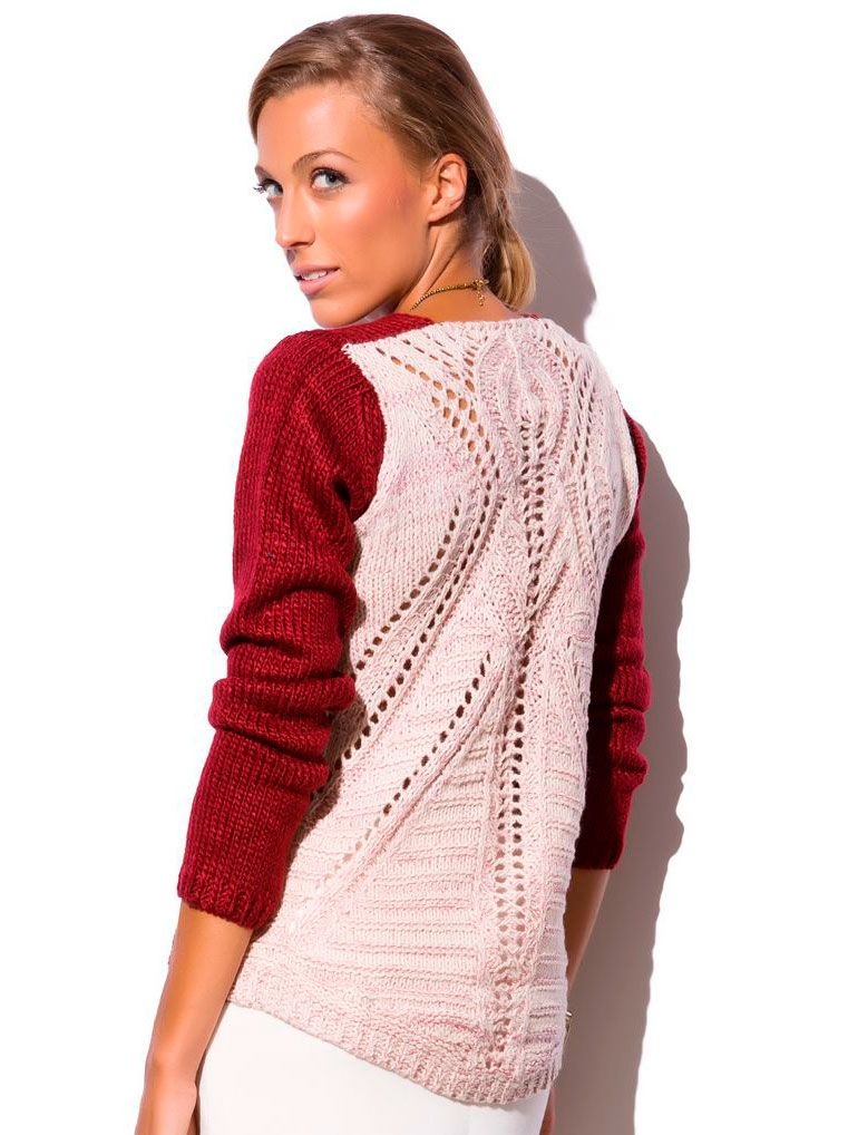 Jersey punto granate contraste espalda