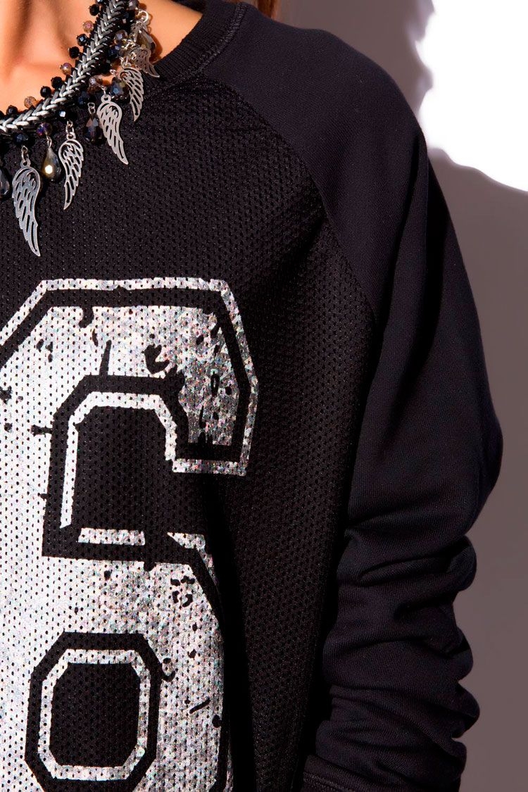 Jersey Universitario Negra Plata