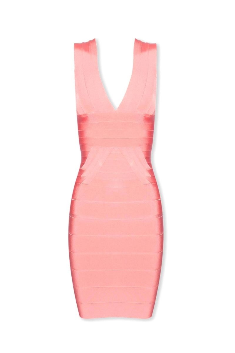 vestido bandage ajustado rosa Q2 silueta