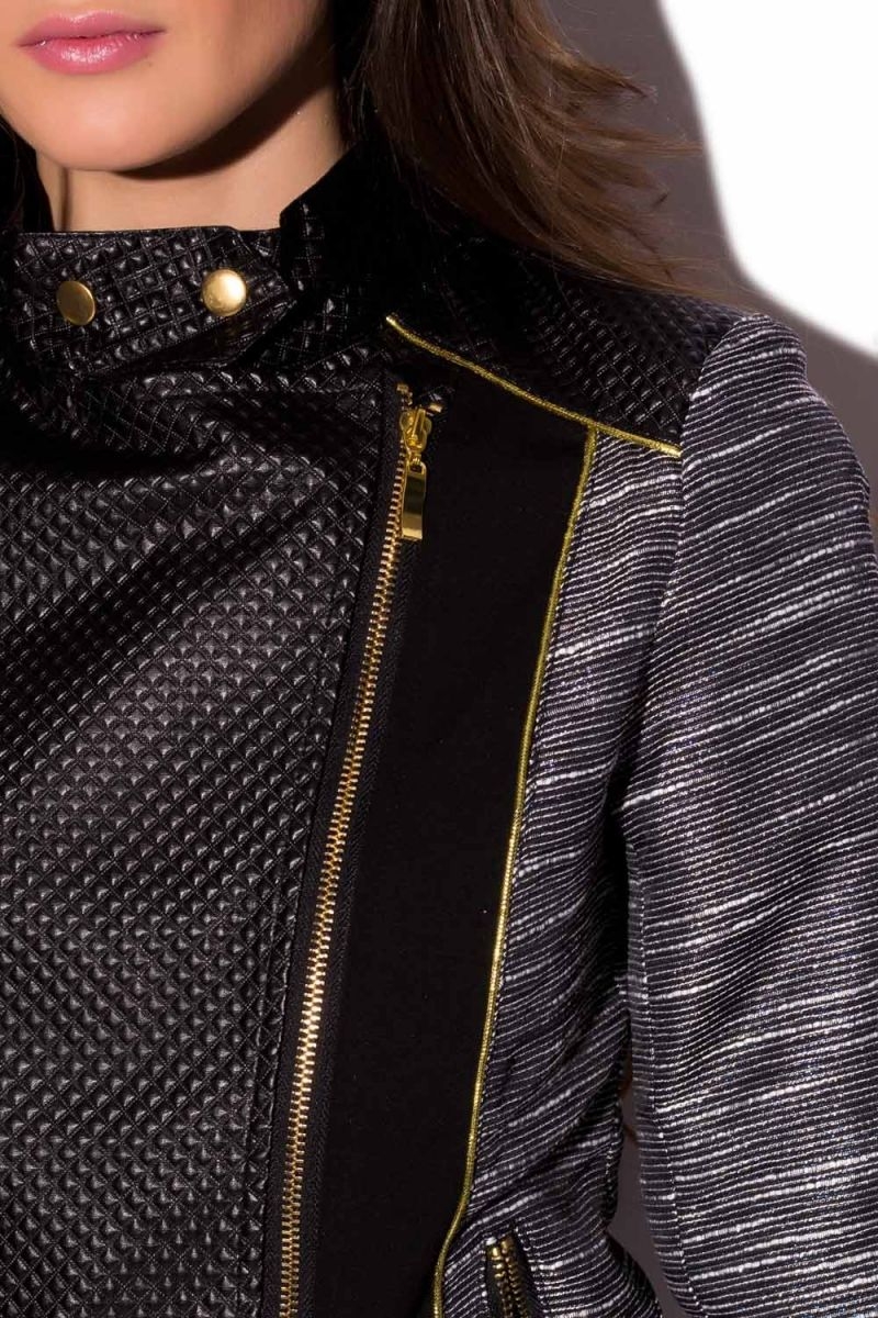 chaqueta capa negra blancaspina