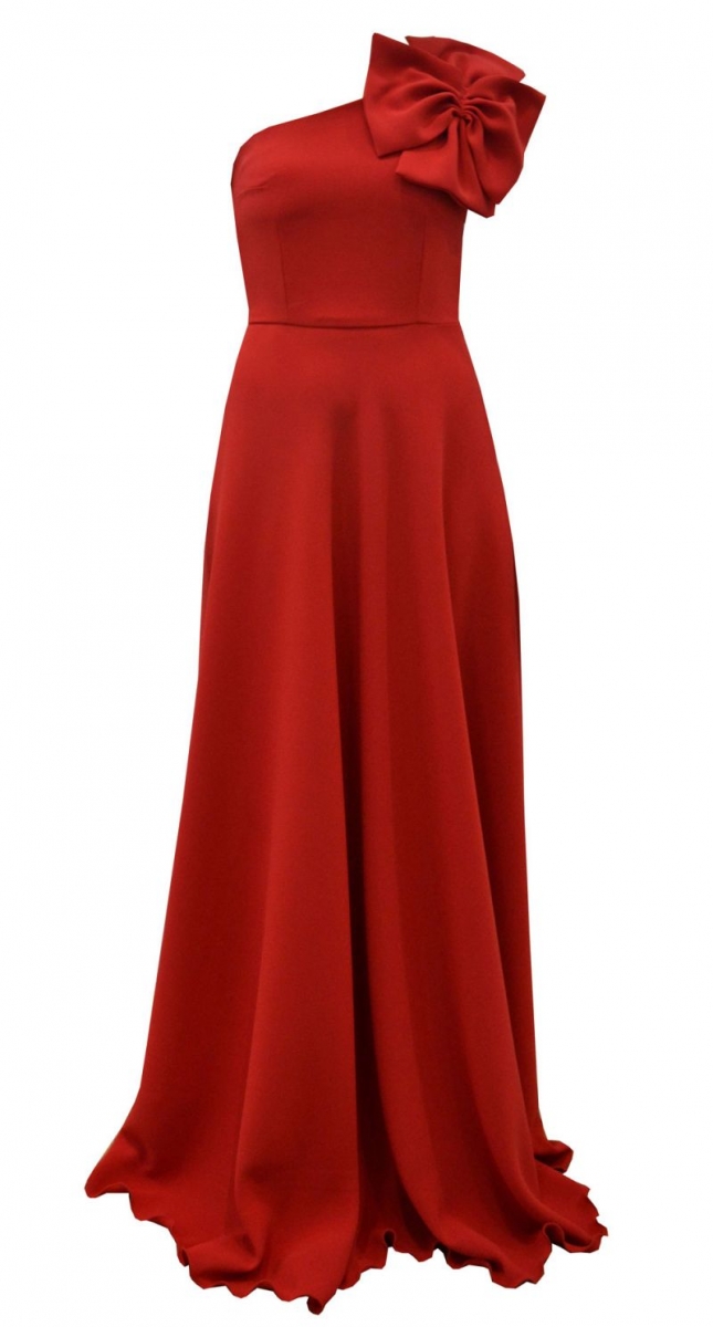 Vestido largo rojo boda Alex Arimoka