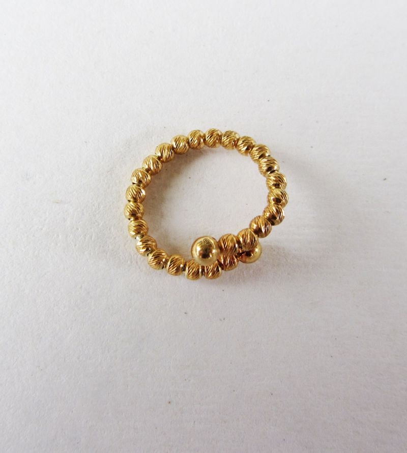 anillo bolas diamantadas oro amarillo