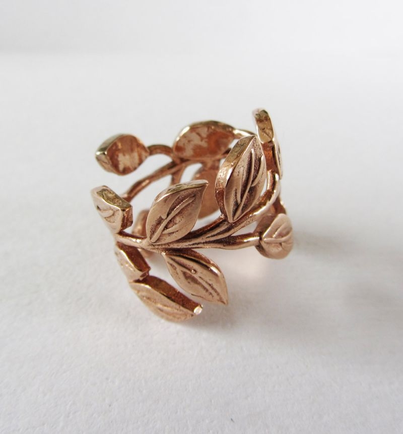 anillo de oro de hojas de fresnos de nucca onlien