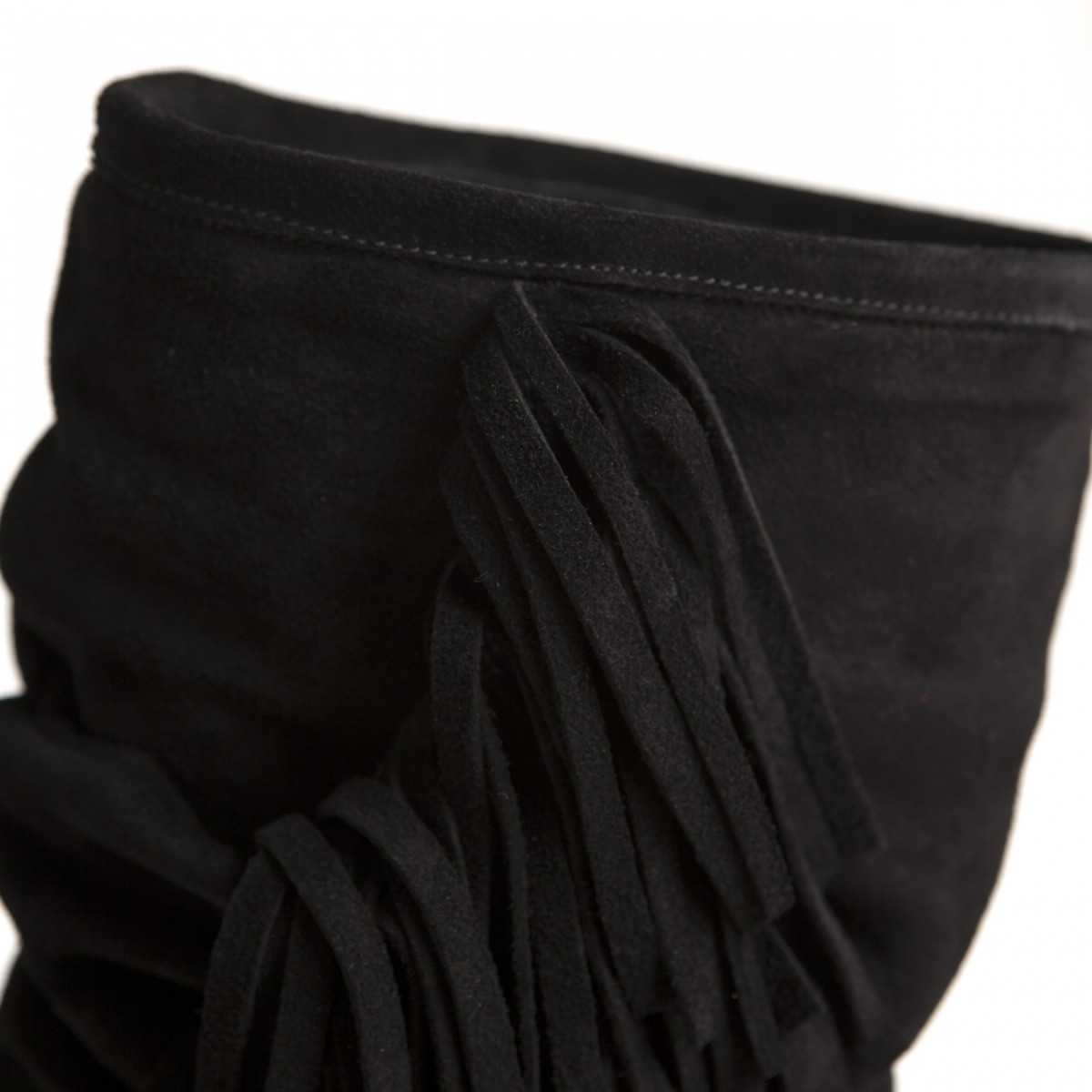 comprar online botines negros de ante con flecos y tacon de mas34 en apparentia