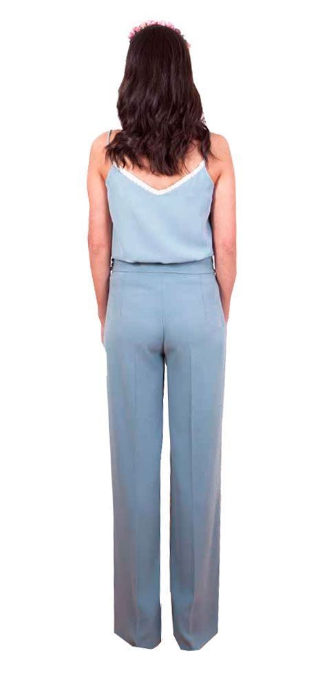 pantalon y top azul lencero de bouret boda comunion fiesta bautizo