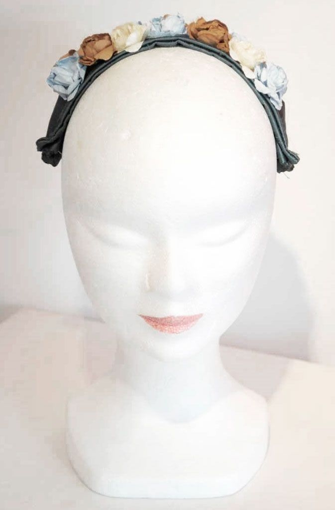 tocado casquete flores secas boda día bouret