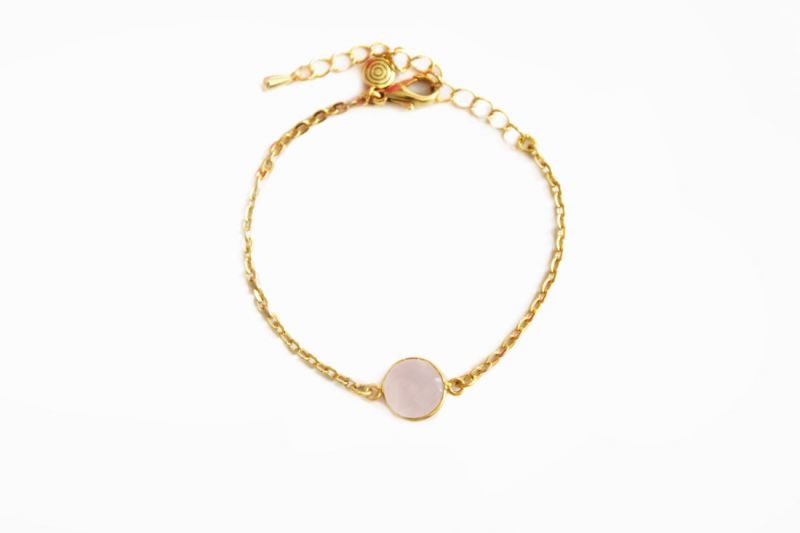 pulsera oro y piedra natural rosa palo de 2enespiral online