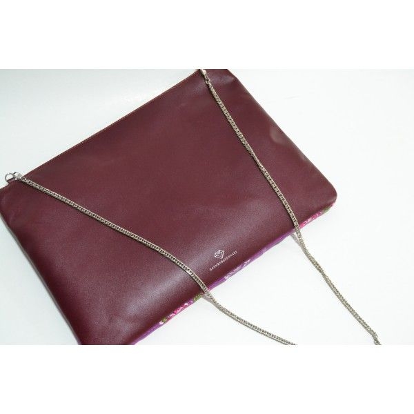 clutch grande azul klein estampado flores carmen berdonces