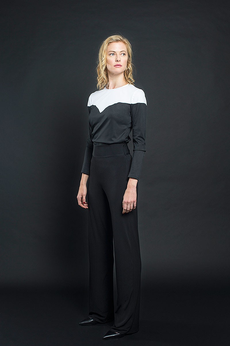 pantalon punto de seda en color negro elegante fiesta boda bautizo comunion nochevieja apparentia