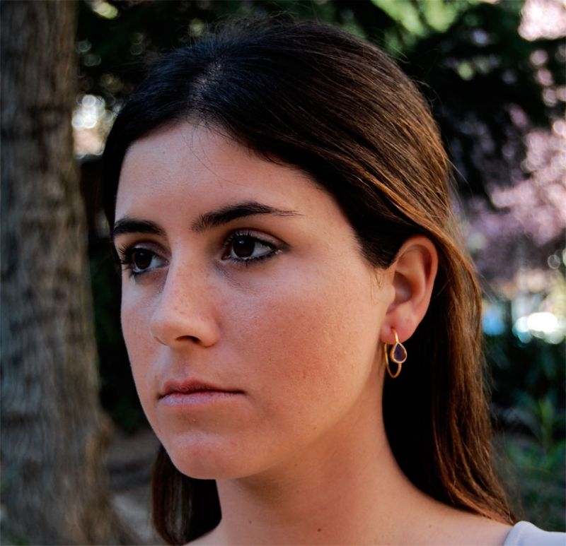 pendientes con forma de lagrima cuarzo negro de 2enespiral joyas online