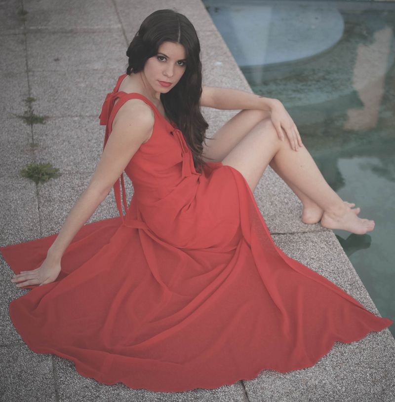 Vestido largo rojo arimoka boda