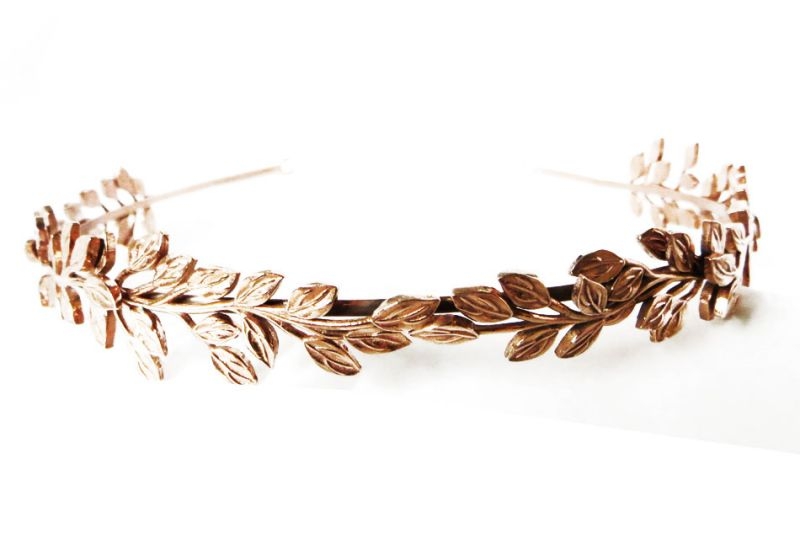 corona diadema de hojas de oro rosa de nucca online