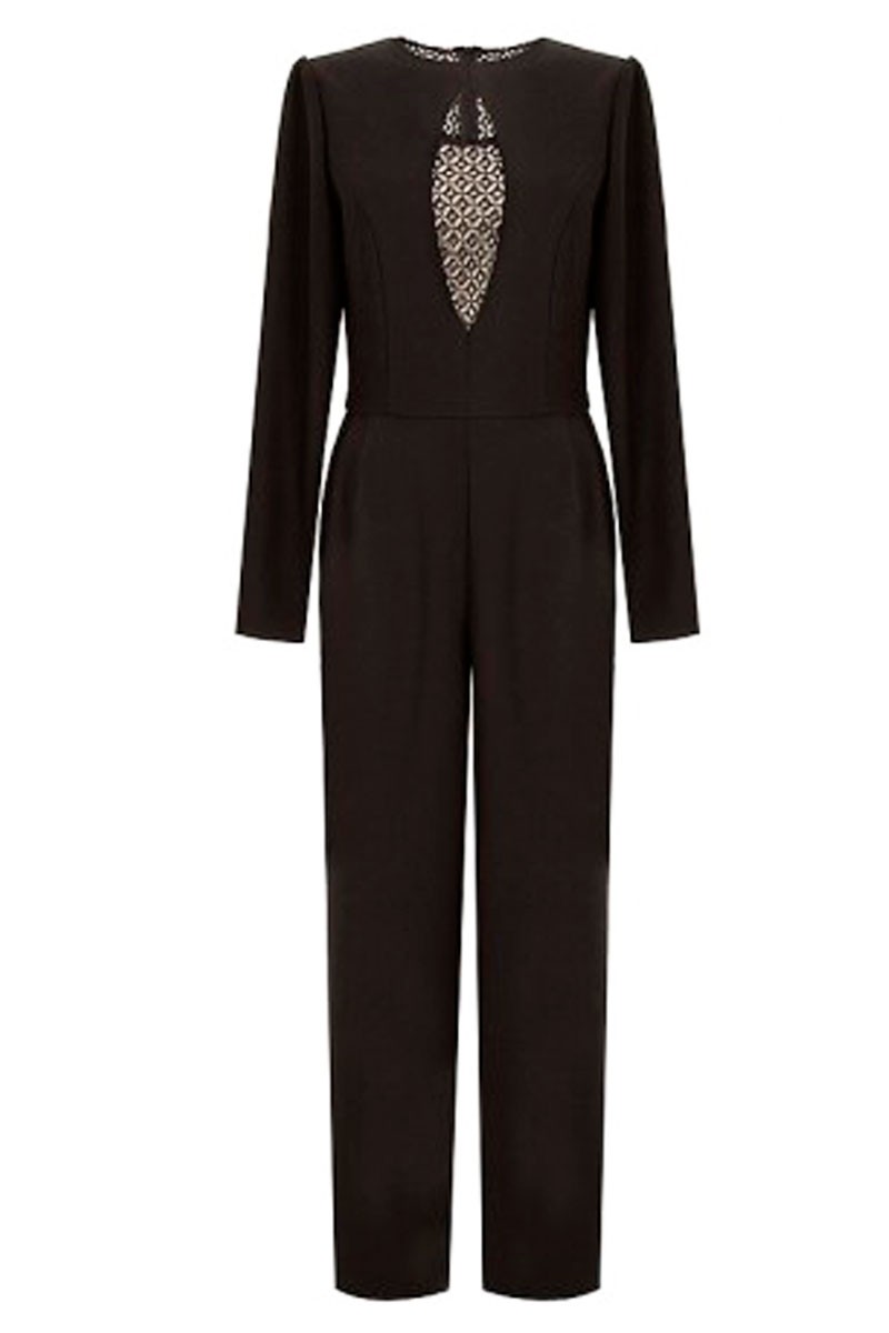 jumpsuit negro largo encaje manga larga evento ocasion invitada fiesta boda comunion shopping