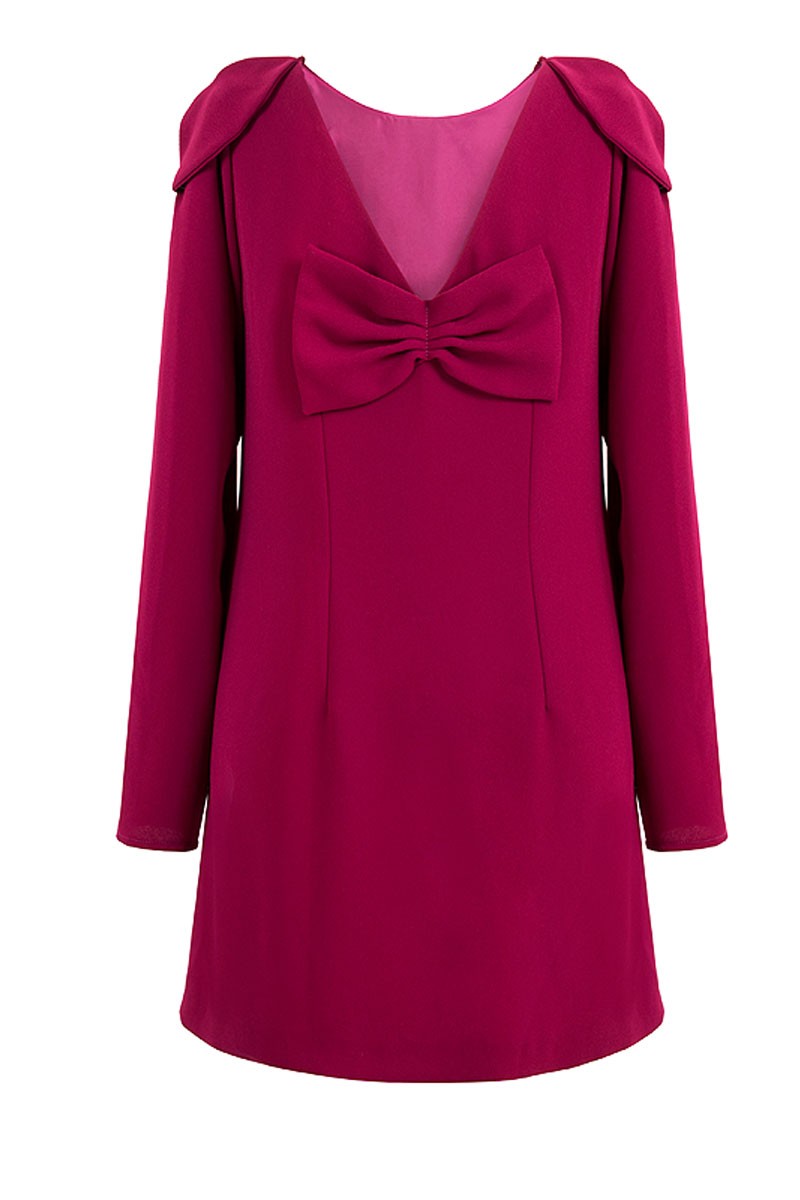 vestido escote espalda frambuesa corto bautizo comunion evento shopping apparentia