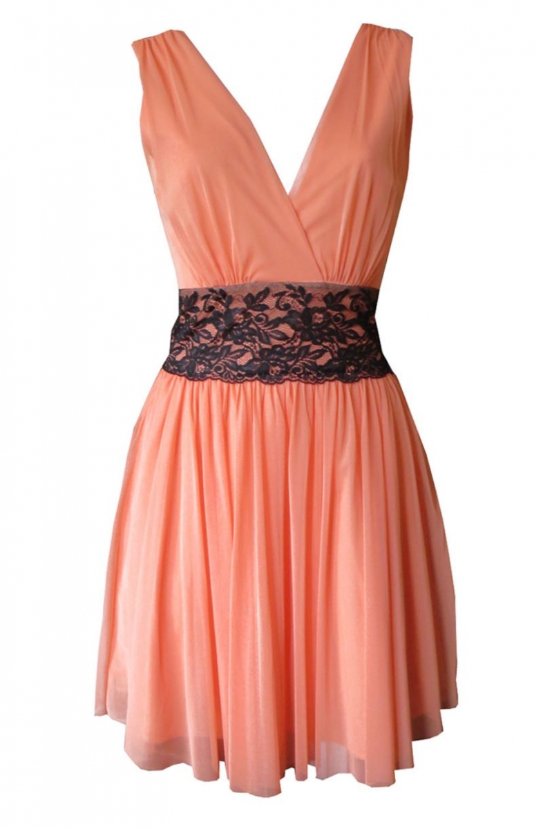 vestido coral con falda de tul fiesta boda